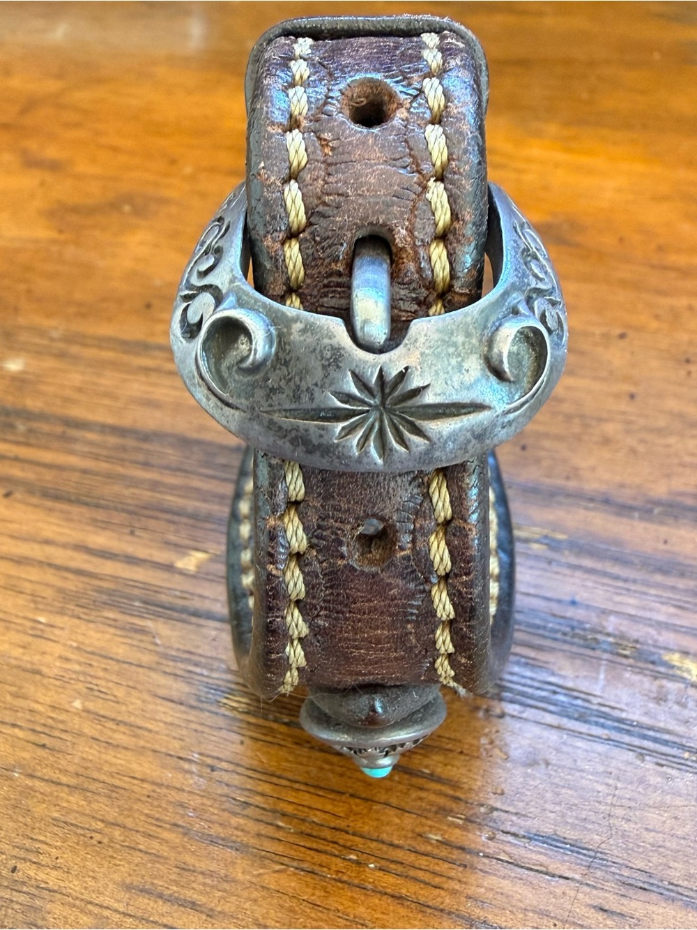 SAAD Turquoise Sterling Leather Belt Watch - Picture 5 of 9